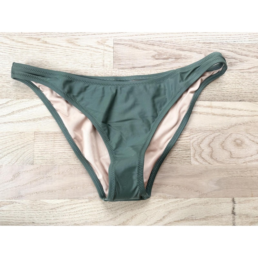 J. Crew Bikini Bottoms Olive Green Recycled Polyester‎ Size M